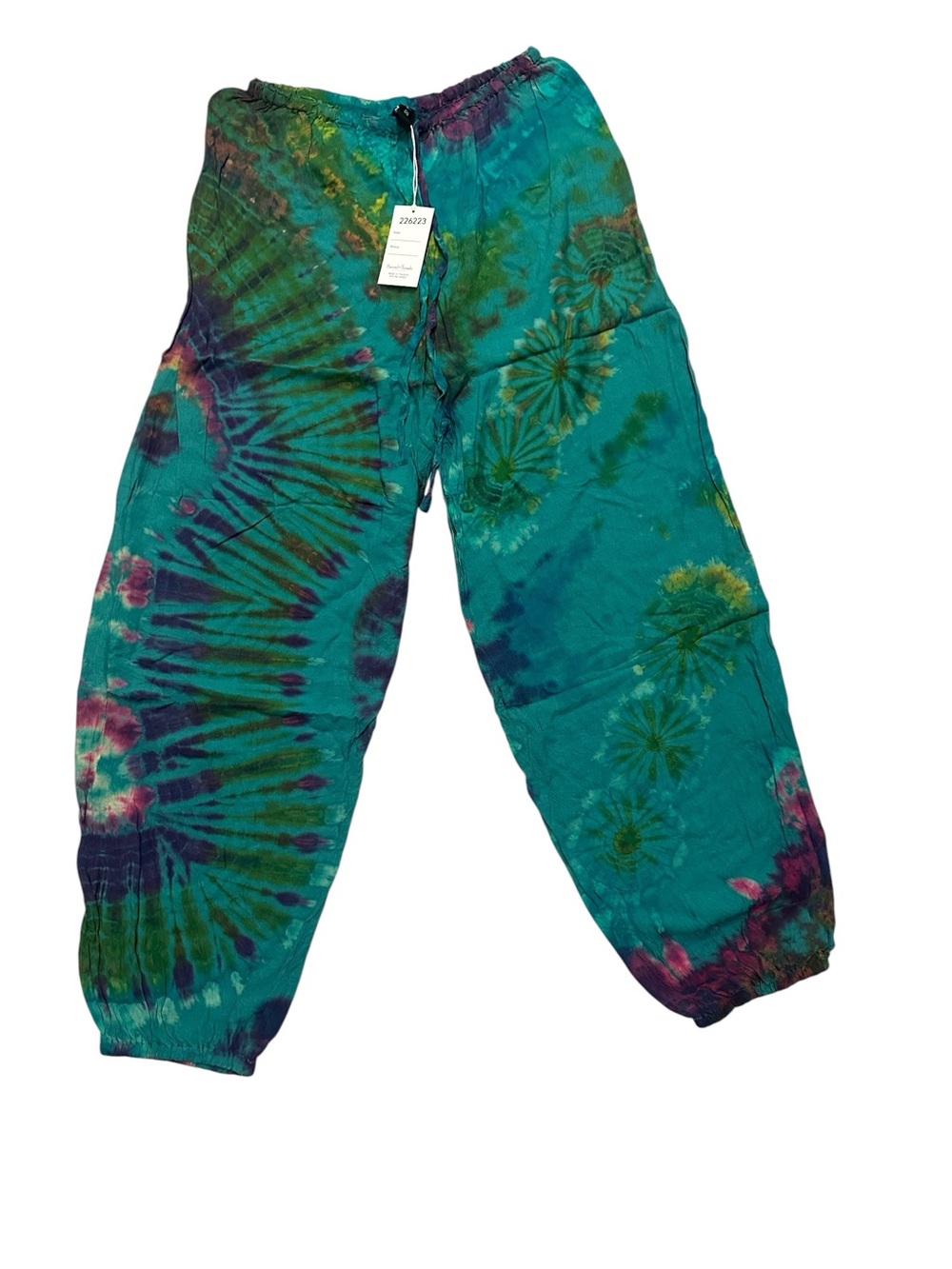 Sacred Threads Teal Tie-Dye Harem Pants. 6223.  LG/GY01